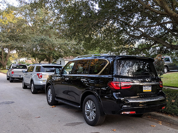 Parked up the street waiting to spring the surprise