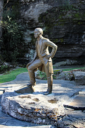 Statue of the man himself watches over the place