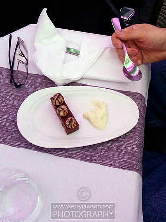 Mark tucking into one of the two deserts (both were chocolate...booo)
