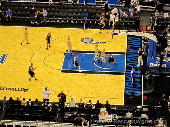 Half time exhibition game between Orlando police and firefighters