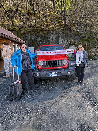 The day Doncaster Rovers got promoted so we just had to pose before picking up our Jeep