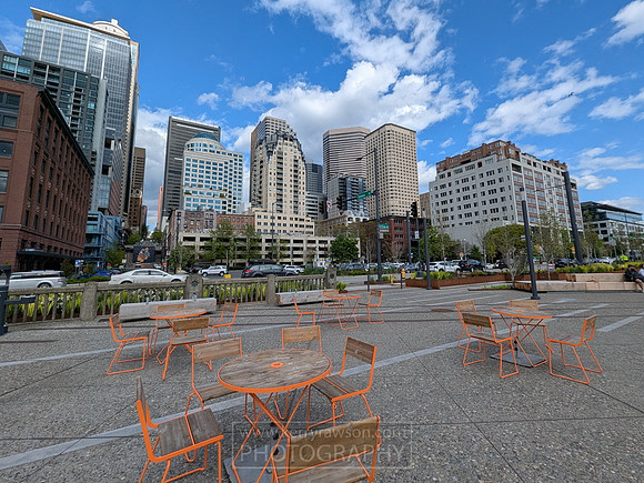 View back to downtown Seattle from the pier area