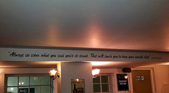 Loved the saying on the wall at Blue Boar.