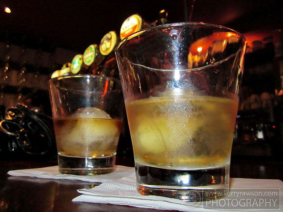 A night cap before we leave the restaurant - a lovely Evan Williams