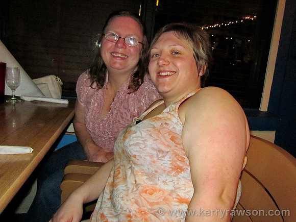 Emma meets our American friends on the 1st night - Emma with Laurali