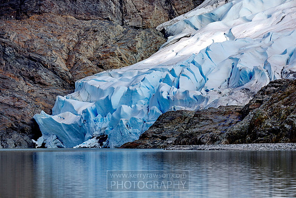 The blue in the ice indicates it's oxygen content is high