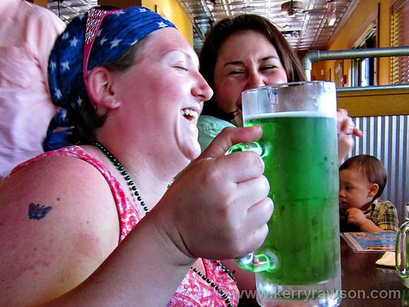 Emma's first green beer for St Patrick's day