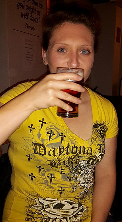 Emma tries a dirty tackle... don't think she'll be drinking it again, lol