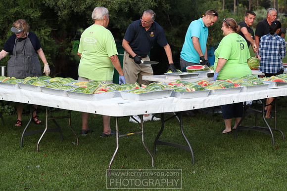 Preparing the finishing reward, all you can eat watermelon