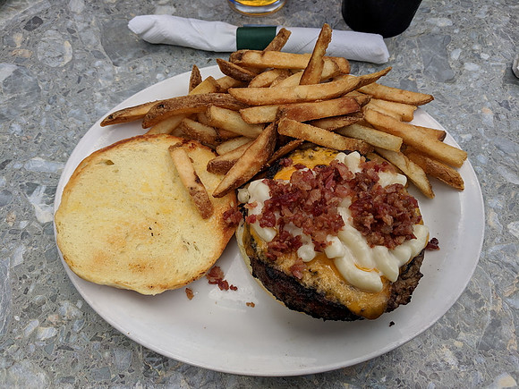 Mac n cheese burger for me