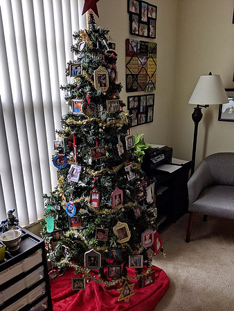 Loving the tree, full of photos of the family from across the years