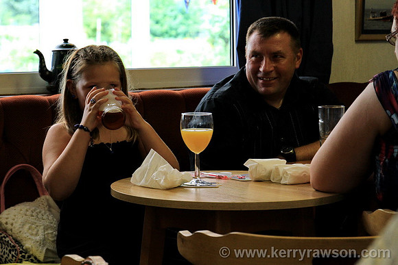 Pinching Nigel's beer - naughty Summer
