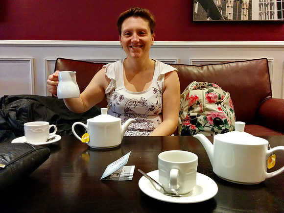 A nice cuppa while waiting to check in with EmmaLouise at Hilton York.