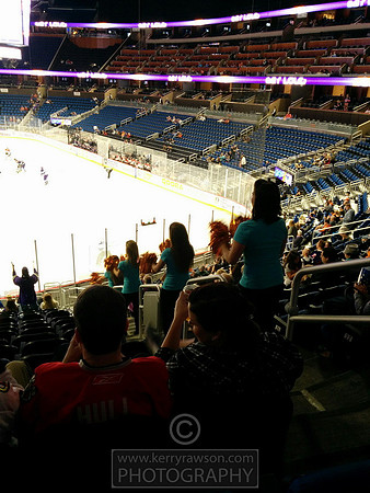 The cheerleaders came to join us