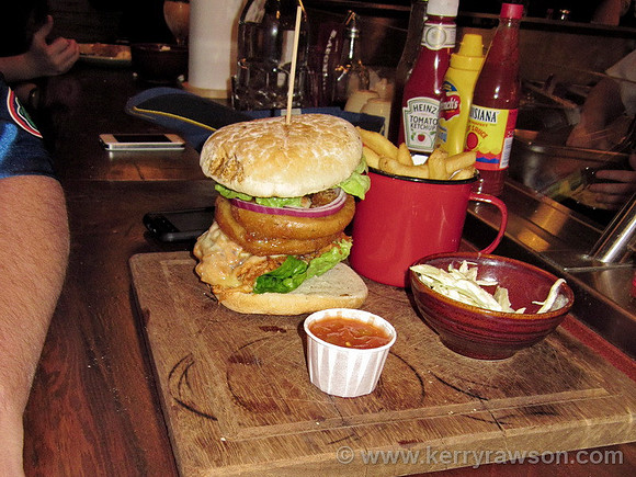 Mark's pulled pork burger - love the tin cup